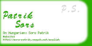 patrik sors business card